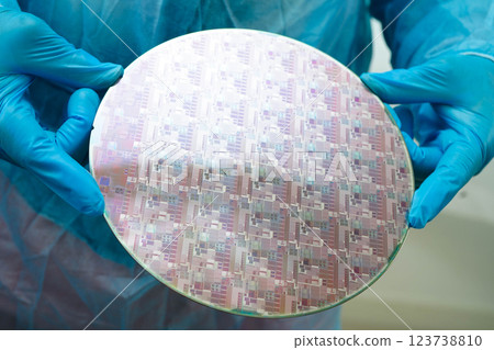 Silicon wafer for manufacturing semiconductor of integrated circuit. 123738810