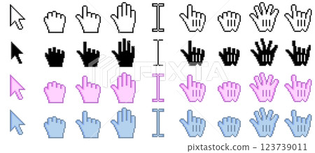 PC Mouse Cursor and Pointer 36 Set Cute Vector 123739011