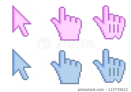 PC Mouse Cursor and Pointer 6 Set Cute Vector PC Mouse Cursor and Pointer 6 Set Cute Vector 123739012