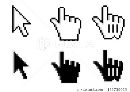 PC Mouse Cursor and Pointer 6 Set Vector 123739013