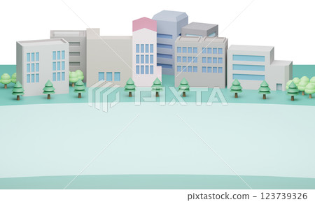 Cityscape with office building (square base type) 123739326