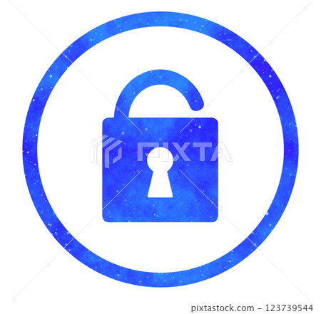 Blue starry sky | Open padlock symbol 123739544