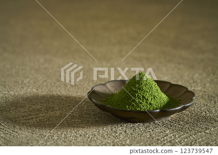 Matcha and green tea on a plate Matcha and green tea on a plate 123739547
