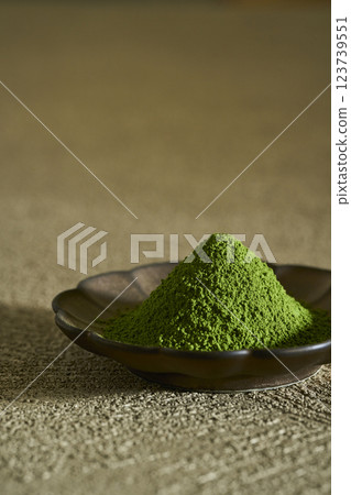 Matcha and green tea on a plate Matcha and green tea on a plate 123739551