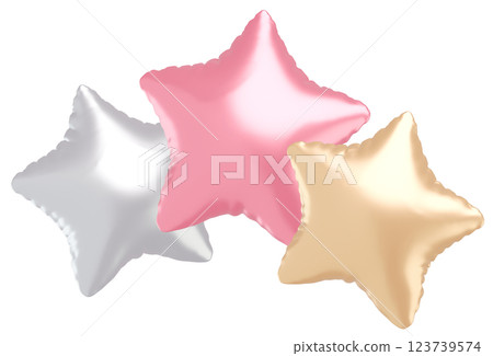 3D圖片_星形氣球_粉紅色 3D圖片_星形氣球_粉紅色 123739574