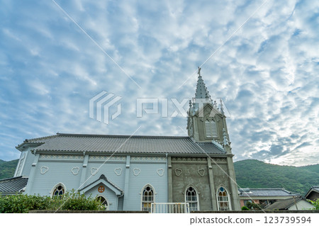 Morning view of Sakitsu Catholic Church in Amakusa, a UNESCO World Heritage Site in Amakusa, Kumamoto Prefecture Morning view of Sakitsu Catholic Church in Amakusa, a UNESCO World Heritage Site in Amakusa, Kumamoto Prefecture 123739594