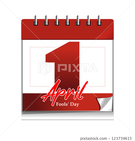 Calendar with the date April 1, April Fools Day or All Fools Day 123739615