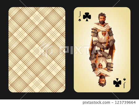 Original design playing card jack of crosses, front and back Original design playing card jack of crosses, front and back 123739664