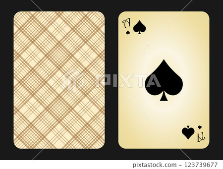 Original design of the playing card ace of spades, front and back Original design of the playing card ace of spades, front and back 123739677