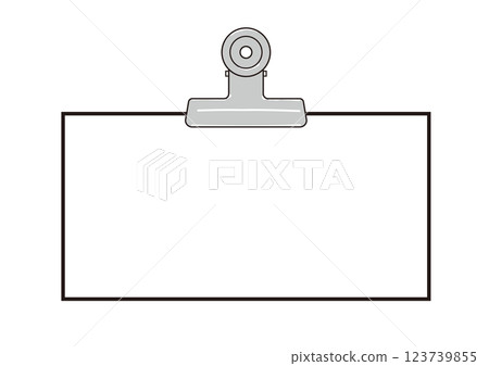 Illustration of a memo clipped with an eyeball clip Illustration of a memo clipped with an eyeball clip 123739855