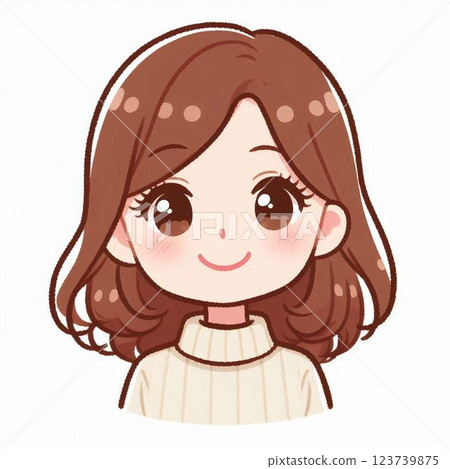 可愛的家庭主婦圖標女孩 可愛的家庭主婦圖標女孩 123739875