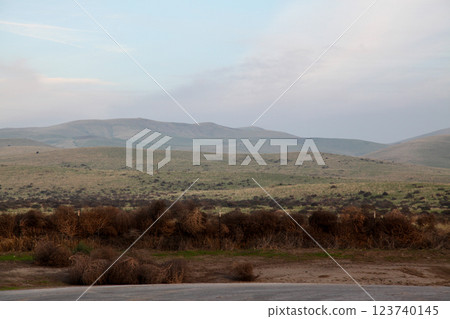 The road highway in Foggy day at nevada,USA. 123740145