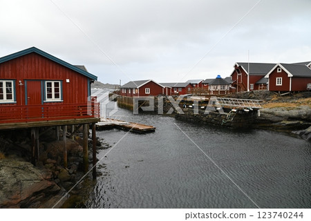 Townscape of Å, Lofoten Islands, Norway 123740244