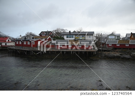 The town of Svolvaer, Lofoten Islands, Norway 123740564