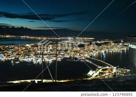 Night view of Tromso, Norway 123740891