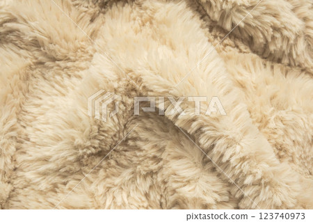 Brown fluffy fur fabric wool texture background 123740973