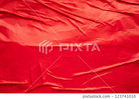 Blank red crumpled and creased paper poster texture background Blank red crumpled and creased paper poster texture background 123741010