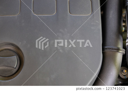 Rat footprint in the car engine Rat footprint in the car engine 123741023