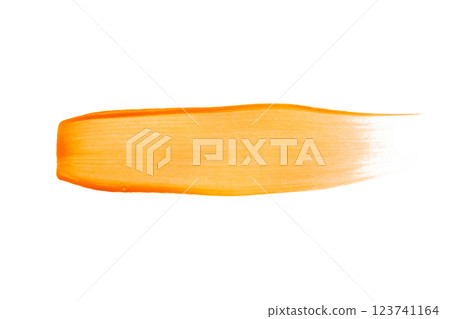 Orange brush stroke isolated on white background Orange brush stroke isolated on white background 123741164