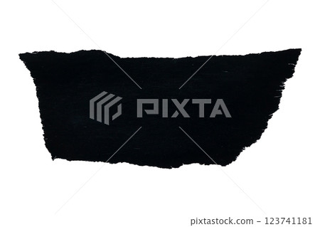 piece of black paper tear isolated on white background 123741181