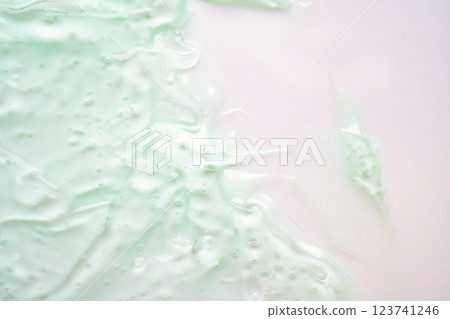 Transparent clear green liquid serum gel cosmetic texture background Transparent clear green liquid serum gel cosmetic texture background 123741246