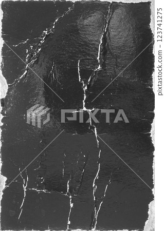 Empty old vintage black scratch torn poster overlay texture background 123741275