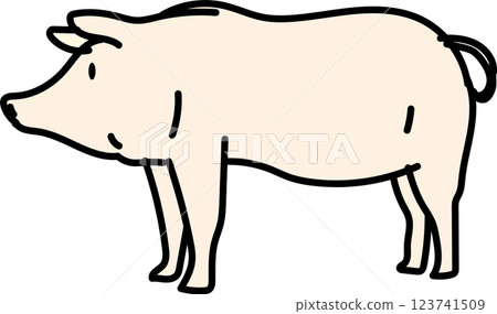 Simple pig illustration 123741509