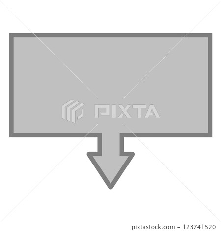 單向箭頭氣泡（矩形，灰色） 123741520