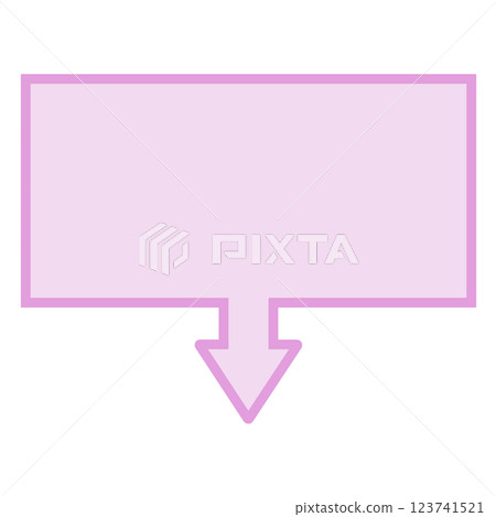 單向箭頭氣泡（矩形，粉紅色） 123741521