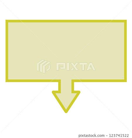 單向箭頭氣泡（矩形，黃色） 123741522