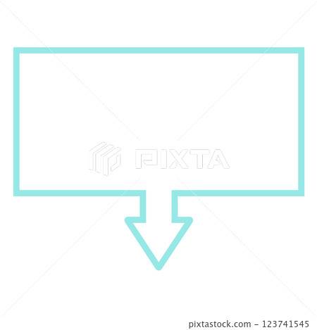 單向箭頭氣泡（長方形、淺藍色、僅線條圖） 123741545