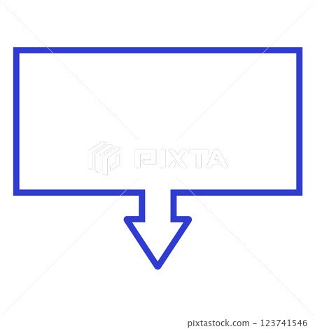One-way arrow speech bubble (rectangle, blue, line art only) One-way arrow speech bubble (rectangle, blue, line art only) 123741546