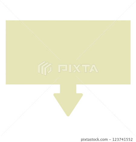 單向箭頭氣泡（長方形，黃色，無線條） 123741552