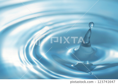 water, water droplets, water surface, ripples, water column 123741647