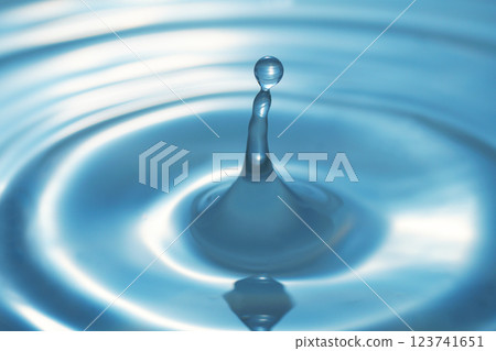 water, water droplets, water surface, ripples, water column 123741651