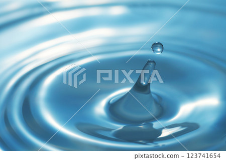water, water droplets, water surface, ripples, water column 123741654
