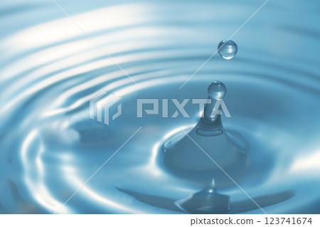 water, water droplets, water surface, ripples, water column 123741674