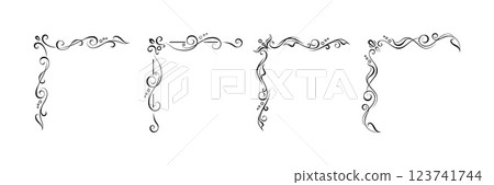 Fantasy ornate corner elements 123741744