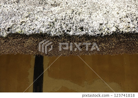 Thatched house Thick thatched roof and clay walls Thatched house Thick thatched roof and clay walls 123741818