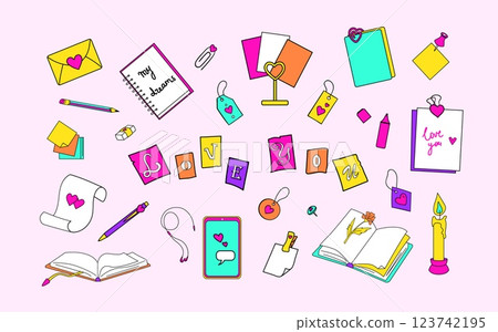 Love themed stationery set, girly secret notes 123742195