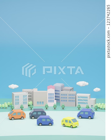 城市景觀與汽車和藍天 2 123742265