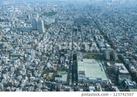 August 13 2024 - Tokyo, Japan : Tokyo Sky Tree during summer. Tokyo Sky Tree is one of the famous landmark in Tokyo. It is the tallest structure in world when built. 123742507