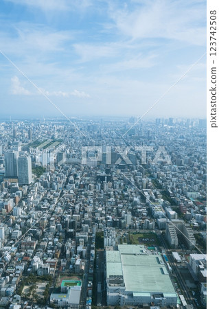 August 13 2024 - Tokyo, Japan : Tokyo Sky Tree during summer. Tokyo Sky Tree is one of the famous landmark in Tokyo. It is the tallest structure in world when built. 123742508