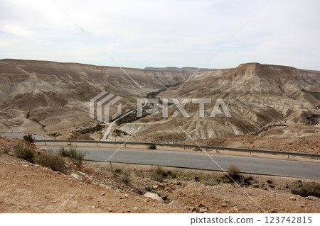 landscape in the Judean Desert in southern Israel 123742815