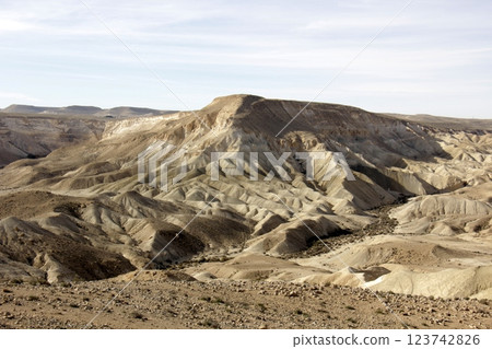 landscape in the Judean Desert in southern Israel 123742826