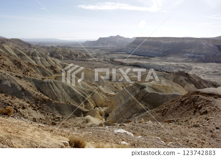 landscape in the Judean Desert in southern Israel 123742883