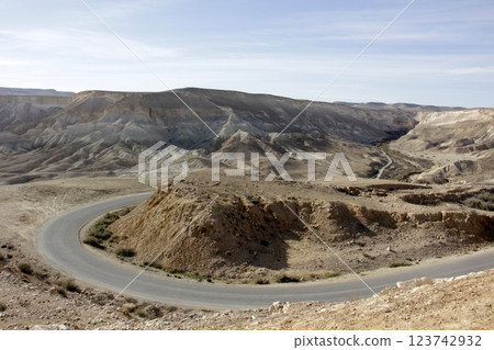 landscape in the Judean Desert in southern Israel landscape in the Judean Desert in southern Israel 123742932