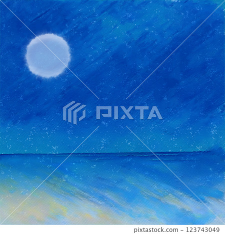 Moonlit night sea watercolor starry sky Moonlit night sea watercolor starry sky 123743049