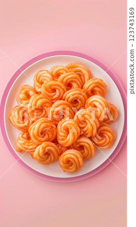 Twisted doughnut snack dessert sugar baked for tea time 123743169
