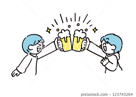 人們敬酒的插圖 人們敬酒的插圖 123743264